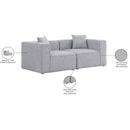 Meridian Cube Grey Durable Linen Textured Modular Sofa IMAGE 10