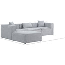 Meridian Cube Grey Durable Linen Textured Modular Sectional IMAGE 14