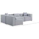 Meridian Cube Grey Durable Linen Textured Modular Sectional IMAGE 14