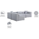 Meridian Cube Grey Durable Linen Textured Modular Sectional IMAGE 15