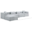 Meridian Cube Grey Durable Linen Textured Modular Sectional IMAGE 14