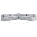 Meridian Cube Grey Durable Linen Textured Modular Sectional IMAGE 8