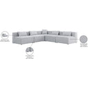 Meridian Cube Grey Durable Linen Textured Modular Sectional IMAGE 9