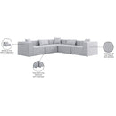 Meridian Cube Grey Durable Linen Textured Modular Sectional IMAGE 10