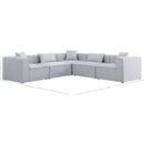 Meridian Cube Grey Durable Linen Textured Modular Sectional IMAGE 9