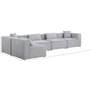 Meridian Cube Grey Durable Linen Textured Modular Sectional IMAGE 14