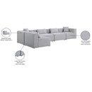 Meridian Cube Grey Durable Linen Textured Modular Sectional IMAGE 15