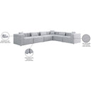 Meridian Cube Grey Durable Linen Textured Modular Sectional IMAGE 10