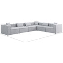 Meridian Cube Grey Durable Linen Textured Modular Sectional IMAGE 9