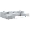 Meridian Cube Grey Durable Linen Textured Modular Sectional IMAGE 9