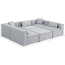 Meridian Cube Grey Durable Linen Textured Modular Sectional IMAGE 9