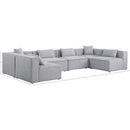 Meridian Cube Grey Durable Linen Textured Modular Sectional IMAGE 9