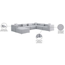 Meridian Cube Grey Durable Linen Textured Modular Sectional IMAGE 10