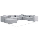 Meridian Cube Grey Durable Linen Textured Modular Sectional IMAGE 9