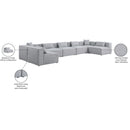 Meridian Cube Grey Durable Linen Textured Modular Sectional IMAGE 10