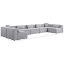 Meridian Cube Grey Durable Linen Textured Modular Sectional IMAGE 9