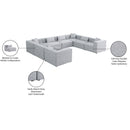 Meridian Cube Grey Durable Linen Textured Modular Sectional IMAGE 10