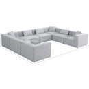 Meridian Cube Grey Durable Linen Textured Modular Sectional IMAGE 9