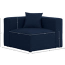 Meridian Cube Navy Durable Linen Textured Corner Chair IMAGE 7