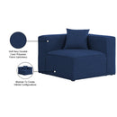Meridian Cube Navy Durable Linen Textured Corner Chair IMAGE 8