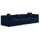 Meridian Cube Navy Durable Linen Textured Modular Sofa IMAGE 9