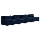 Meridian Cube Navy Durable Linen Textured Modular Sofa IMAGE 7