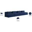 Meridian Cube Navy Durable Linen Textured Modular Sofa IMAGE 8