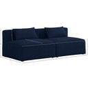 Meridian Cube Navy Durable Linen Textured Modular Sofa IMAGE 7