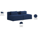 Meridian Cube Navy Durable Linen Textured Modular Sofa IMAGE 8
