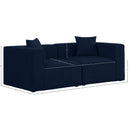 Meridian Cube Navy Durable Linen Textured Modular Sofa IMAGE 9