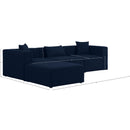 Meridian Cube Navy Durable Linen Textured Modular Sectional IMAGE 14