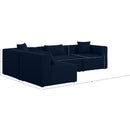 Meridian Cube Navy Durable Linen Textured Modular Sectional IMAGE 14