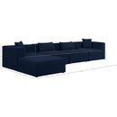 Meridian Cube Navy Durable Linen Textured Modular Sectional IMAGE 14