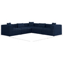 Meridian Cube Navy Durable Linen Textured Modular Sectional IMAGE 9
