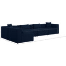 Meridian Cube Navy Durable Linen Textured Modular Sectional IMAGE 14
