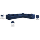 Meridian Cube Navy Durable Linen Textured Modular Sectional IMAGE 10