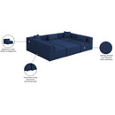 Meridian Cube Navy Durable Linen Textured Modular Sectional IMAGE 10