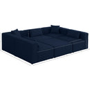 Meridian Cube Navy Durable Linen Textured Modular Sectional IMAGE 9