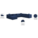 Meridian Cube Navy Durable Linen Textured Modular Sectional IMAGE 10