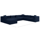 Meridian Cube Navy Durable Linen Textured Modular Sectional IMAGE 9