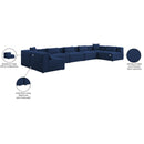 Meridian Cube Navy Durable Linen Textured Modular Sectional IMAGE 10