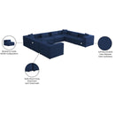 Meridian Cube Navy Durable Linen Textured Modular Sectional IMAGE 10