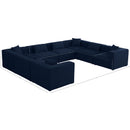 Meridian Cube Navy Durable Linen Textured Modular Sectional IMAGE 9