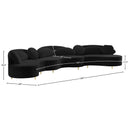 Meridian Vivacious Black Velvet 3 pc Sectional (3 Boxes) IMAGE 19