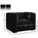 Meridian Ravish Black Velvet Chair IMAGE 17