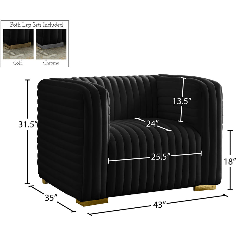 Meridian Ravish Black Velvet Chair IMAGE 17