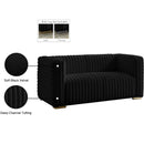 Meridian Ravish Black Velvet Loveseat IMAGE 18
