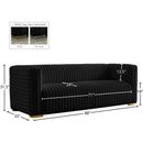 Meridian Ravish Black Velvet Sofa IMAGE 17