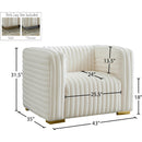 Meridian Ravish Cream Velvet Chair IMAGE 17