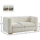 Meridian Ravish Cream Velvet Loveseat IMAGE 17